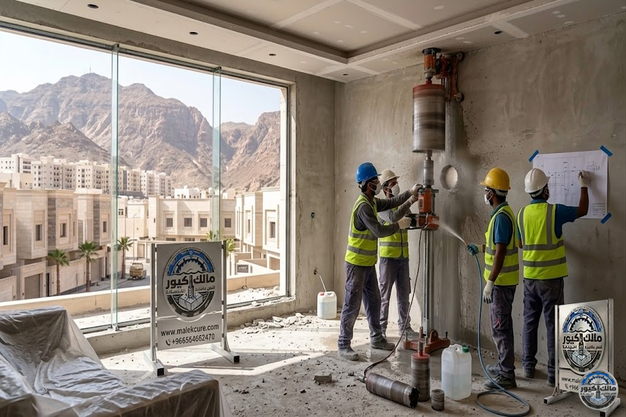 تنفيذ فتحات مكيفات حي العوالي مكة بدقة عالية للمكيفات السبلت والمركزية بدون تكسير